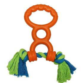 Rubber Two Loops Half Drawstring Dog Toy Rubber Pull Ring Grinding Teeth Bite Resistant Chew Interactive Knot Toy Throw Outdoor Training Pet Toy