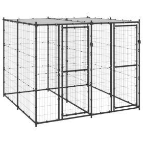 Outdoor Dog Kennel Steel with Roof 52.1 ftÂ¬â‰¤