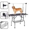 NEW HIGH QUALITY FOLDING PET GROOMING TABLE STAINLESS LEGS AND ARMS BLACK RUBBER