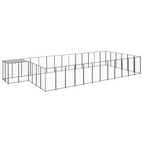 Dog Kennel Black 247.5 ftÂ¬â‰¤ Steel