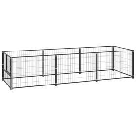 Dog Kennel Black 32.3 ftÂ¬â‰¤ Steel