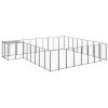 Dog Kennel Black 221.4 ftÂ¬â‰¤ Steel