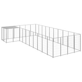 Dog Kennel Silver 143.3 ftÂ¬â‰¤ Steel