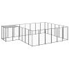 Dog Kennel Black 130.2 ftÂ¬â‰¤ Steel