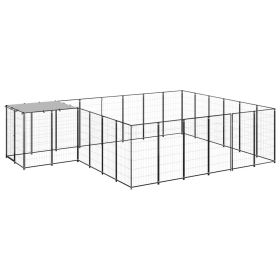 Dog Kennel Black 130.2 ftÂ¬â‰¤ Steel