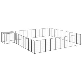 Dog Kennel Black 338.6 ftÂ¬â‰¤ Steel