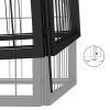 28-Panel Dog Playpen Black 19.7"x39.4" Powder-coated Steel