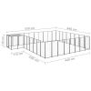 Dog Kennel Black 221.4 ftÂ¬â‰¤ Steel