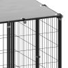 Dog Kennel Black 78.1 ftÂ¬â‰¤ Steel