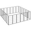 24-Panel Dog Playpen Black 19.7"x39.4" Powder-coated Steel