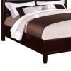 Eccentric Wooden C.King Bed With Boxed Faux Leather HB, Medium Cherry