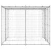 Outdoor Dog Kennel Galvanized Steel with Roof 52.1 ftÂ¬â‰¤