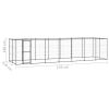 Outdoor Dog Kennel Steel with Roof 182.3 ftÂ¬â‰¤