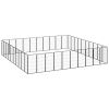 40-Panel Dog Playpen Black 19.7"x39.4" Powder-coated Steel