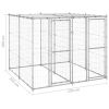 Outdoor Dog Kennel Galvanized Steel with Roof 52.1 ftÂ¬â‰¤