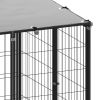 Dog Kennel Black 130.2 ftÂ¬â‰¤ Steel