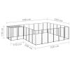 Dog Kennel Black 130.2 ftÂ¬â‰¤ Steel