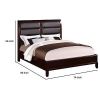 Eccentric Wooden C.King Bed With Boxed Faux Leather HB, Medium Cherry