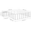 Dog Kennel Silver 221.4 ftÂ¬â‰¤ Steel