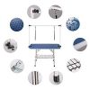 NEW HIGH QUALITY FOLDING PET GROOMING TABLE STAINLESS LEGS AND ARMS BLUE RUBBER