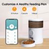 Automatic Dog Feeders, WiFi Cat Feeder with APP Control, Pets Feeder with Stainless Steel Bowl, 4L