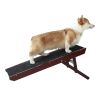 Adjustable Pet Ramp; Folding Portable Wooden Dog Cat Ramp; Non-Slip Paw Traction Mat Dog Step for Car; SUV; Bed; Couch; Adjustable Height from 10" to