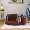 Brown Round Pet Sofa Dog sofa Dog bed Cat Bed Cat Sofa