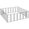 28-Panel Dog Playpen Black 19.7"x39.4" Powder-coated Steel