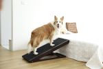 Adjustable Pet Ramp; Folding Portable Wooden Dog Cat Ramp; Non-Slip Paw Traction Mat Dog Step for Car; SUV; Bed; Couch; Adjustable Height from 9.64" t