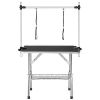 NEW HIGH QUALITY FOLDING PET GROOMING TABLE STAINLESS LEGS AND ARMS BLACK RUBBER