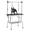 NEW HIGH QUALITY FOLDING PET GROOMING TABLE STAINLESS LEGS AND ARMS BLACK RUBBER