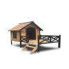 Outdoor Large Wooden Cabin House Style Wooden Dog Kennel with Porch