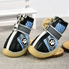 Sandwich Mesh Dog Shoes Breathable Reflective (Option: Blue-1 Yard)