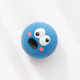 Ugly And Cute Big Eye Ball Pet Toy Dog Sound Gnawing Toy Molar Tooth Cleaning Cat Toy (Color: Blue)