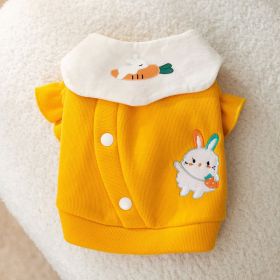 Dog Carrot Rabbit Lapel Sweater Thin Clothes (Option: Yellow Bunny-S)