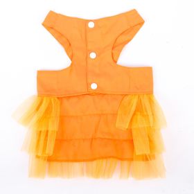 Pet Skirt Comfortable Breathable Dog Strap Gauze Skirt (Option: orange-S)