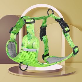 dog Harnesses; New style dog chest strap vest type big dog chest strap explosion-proof flush walking dog rope reflective pet traction rope (colour: green, Specification (L * W): M)