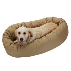 Poly/Cotton Bagel Pet Bed For Dogs, Khaki (Color: Blue, size: medium(32"))