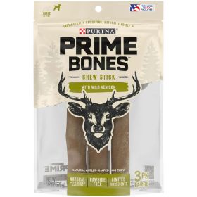 Purina Prime Bones Wild Venison Chew Stick Treats for Dogs, 9.7 oz Pouch (Brand: Purina)