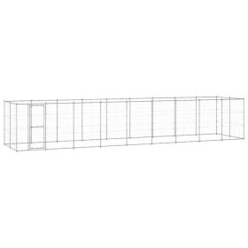 Outdoor Dog Kennel Galvanized Steel 234.4 ftÂ¬â‰¤ (Color: Silver)