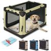 32" Collapsible Dog Crate, Dog Travel Crate,Portable Dog Crate,4 Door Soft Dog Crate with Soft Mat, Pet Kennel for Medium Dogs, Indoor, Outdoor, Trave