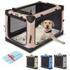 32" Collapsible Dog Crate, Dog Travel Crate,Portable Dog Crate,4 Door Soft Dog Crate with Soft Mat, Pet Kennel for Medium Dogs, Indoor, Outdoor, Trave