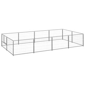 Dog Kennel Silver 86.1 ftÂ¬â‰¤ Steel (Color: Silver)