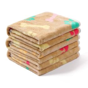 Pet Blanket Dog Cat Pad Warm Blanket Confetti Bone Dog's Paw Blanket (Option: Camel-40*60CM)