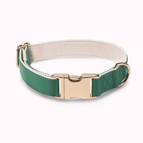 Pet Collar Metal Buckle High Quality All-match (Option: Army Green Golden Necklace-M)