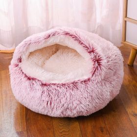 Waterproof Dog Kennel Warm Room Semi Enclosed (Option: Gradual Rose Powder-40cm)